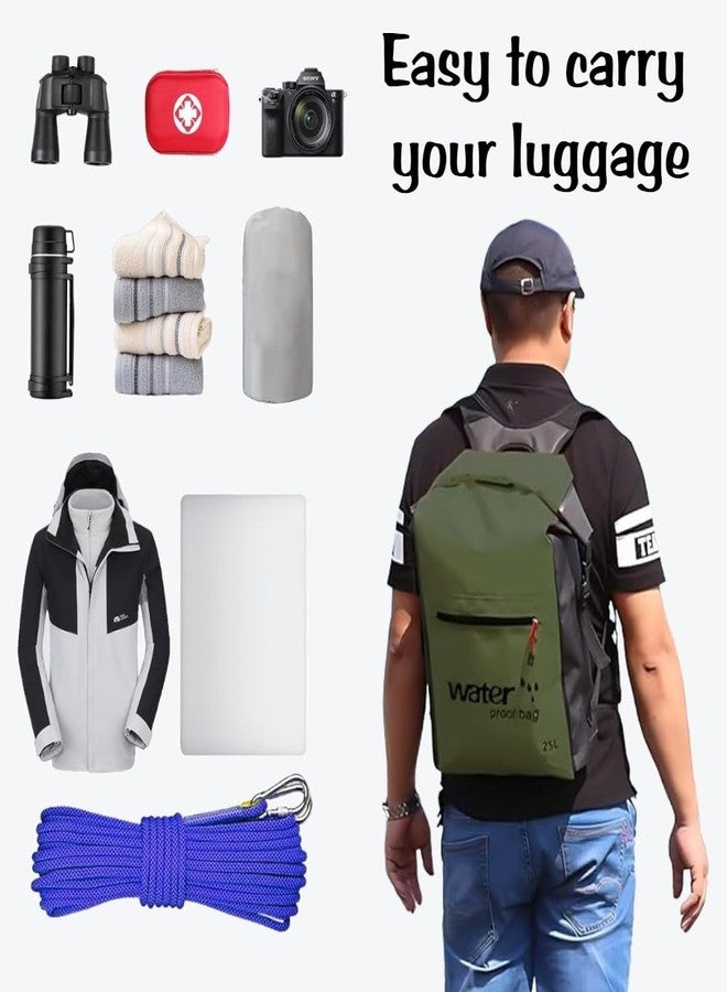 TORIOX حقيبة ظهر مقاومة للماء من TORIOX، سعة 25 لترًا، مزودة بإغلاق قابل للطي وجيب أمامي بسحاب، مثالية للتجديف وركوب القوارب والتزلج على الماء والسباحة وركوب الزوارق والتخييم والمشي لمسافات طويلة وصيد الأسماك والتزلج على الماء. - Image 4