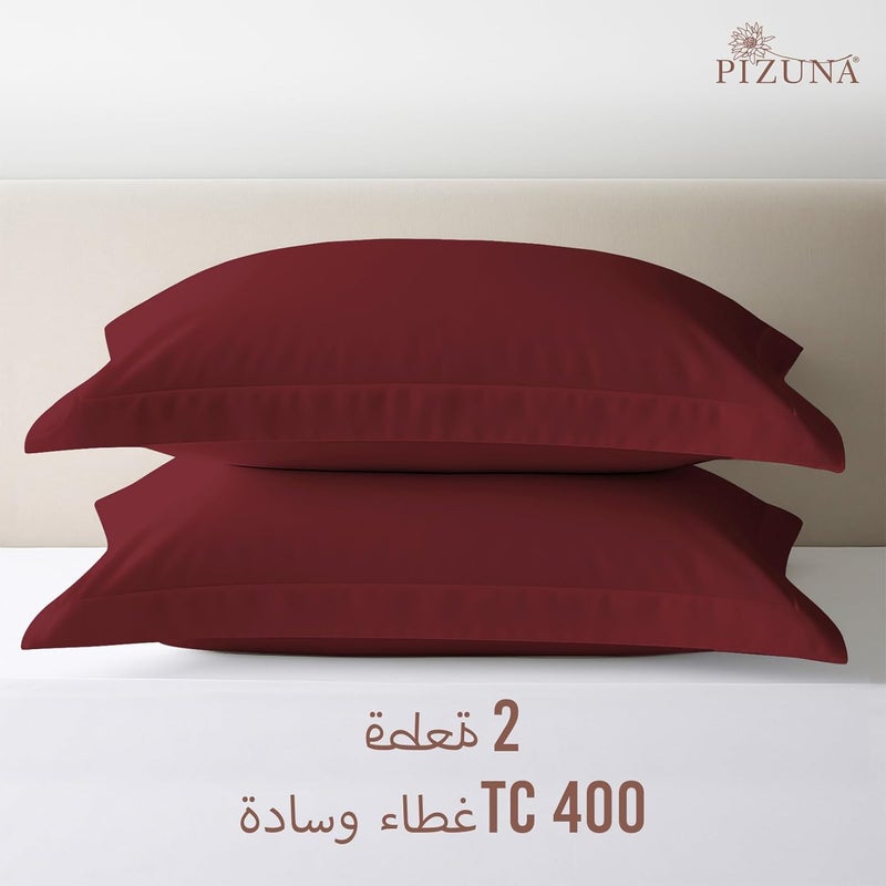 PIZUNA 100% Cotton Oxford Pillow Cases 50 x 75 cm Rio Red, 400 Thread Count Soft Luxurious Long Staple Cotton Sateen Weave Pillow Cover With 5cm Hem (Soft Pillowcase Rio Red - 2PC) - Image 3