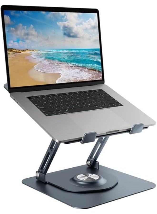 Aluminum Laptop Stand – 360° Rotatable, Foldable & Height Adjustable – Ergonomic Cooling Stand for Laptops up to 17" - Image 1