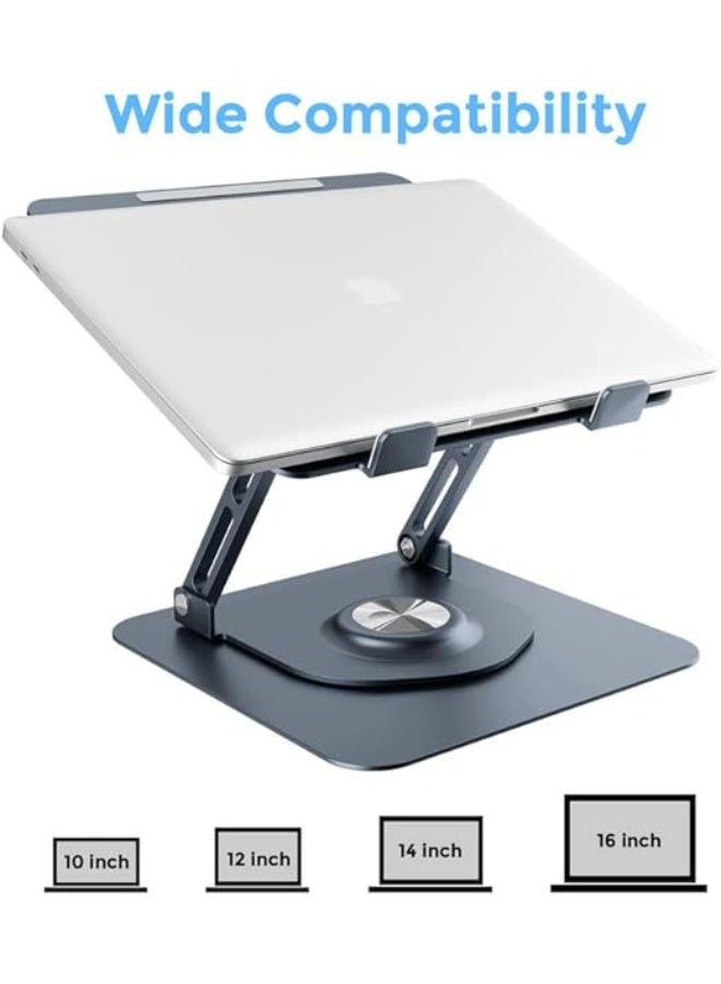 Aluminum Laptop Stand – 360° Rotatable, Foldable & Height Adjustable – Ergonomic Cooling Stand for Laptops up to 17" - Image 4