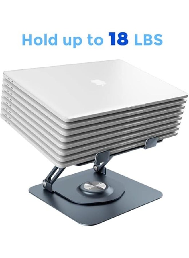 Aluminum Laptop Stand – 360° Rotatable, Foldable & Height Adjustable – Ergonomic Cooling Stand for Laptops up to 17" - Image 3