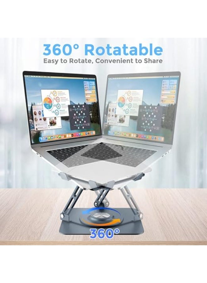 Aluminum Laptop Stand – 360° Rotatable, Foldable & Height Adjustable – Ergonomic Cooling Stand for Laptops up to 17" - Image 5