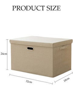 DUNISO 2pcs Wardrobe Clothes Organizer Cubes with Lids Foldable Fabric Decorative Storage Box Bins Organizer Containers Baskets with Cover Handles Divider for Bedroom Closet Living Room  - Image 2