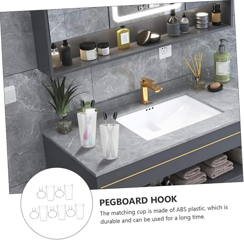 مجموعة ملحقات لوحة التثبيت: 5 خطاطيف وأكواب مرنة متينة لتنظيم المرآب والمنزل - Image 4