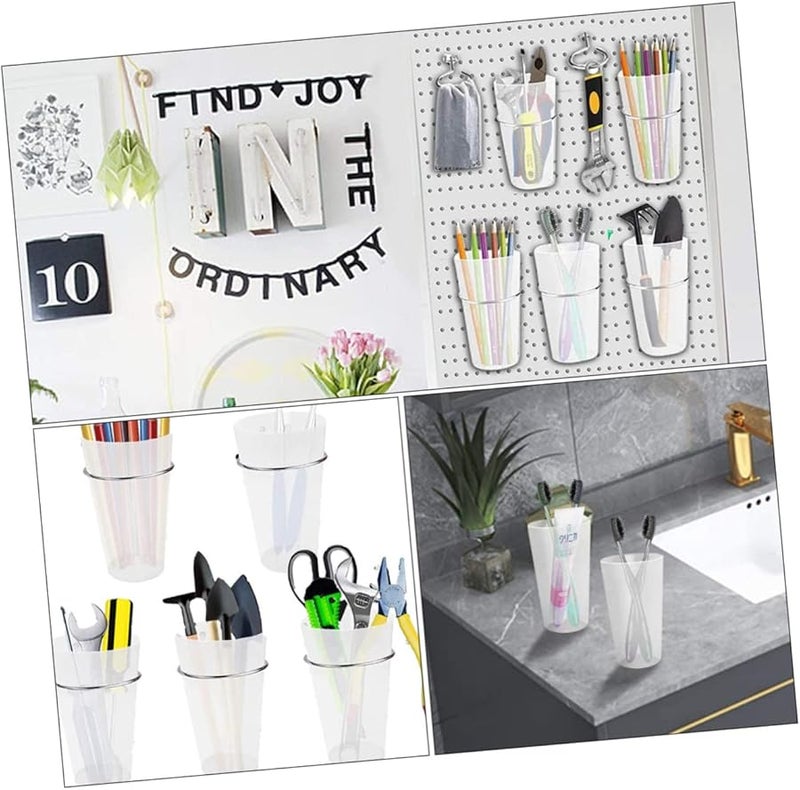 مجموعة ملحقات لوحة التثبيت: 5 خطاطيف وأكواب مرنة متينة لتنظيم المرآب والمنزل - Image 5