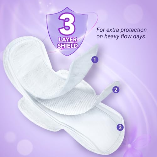 Niine Dry Comfort Ultra Thin XL+ Sanitary Pads for Women | 45 Pads, Pack of 3| 320mm Long|Suitable for Heavy Flow|Faster Absorption |Prevents Wetness & Leakage |With Free Biodegradable Disposable Bags - Image 2