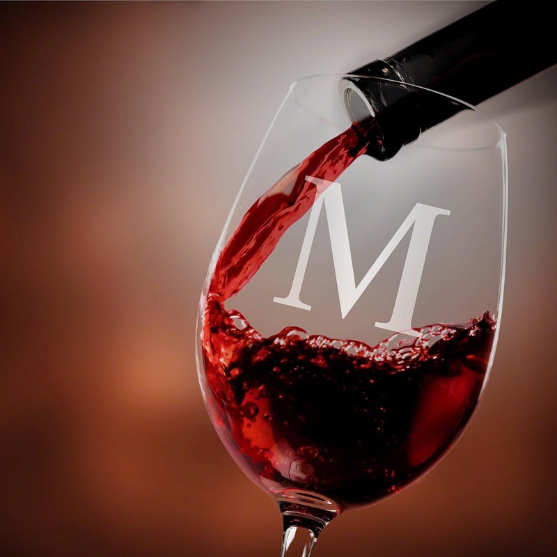 HomeWetBar Classic Monogrammed Wine Glasses Set of 4  Custom Ideas for Weddings Birthdays Anniversaries - Image 3