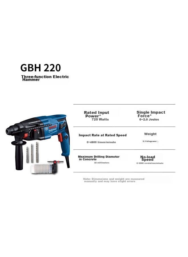 Bosch Electric Hammer, Drill, And Pick 3-in 2kg Lightweight Household Electric Hammer Gbh220 Drill Bit Accessory Tool Box Set - Image 1