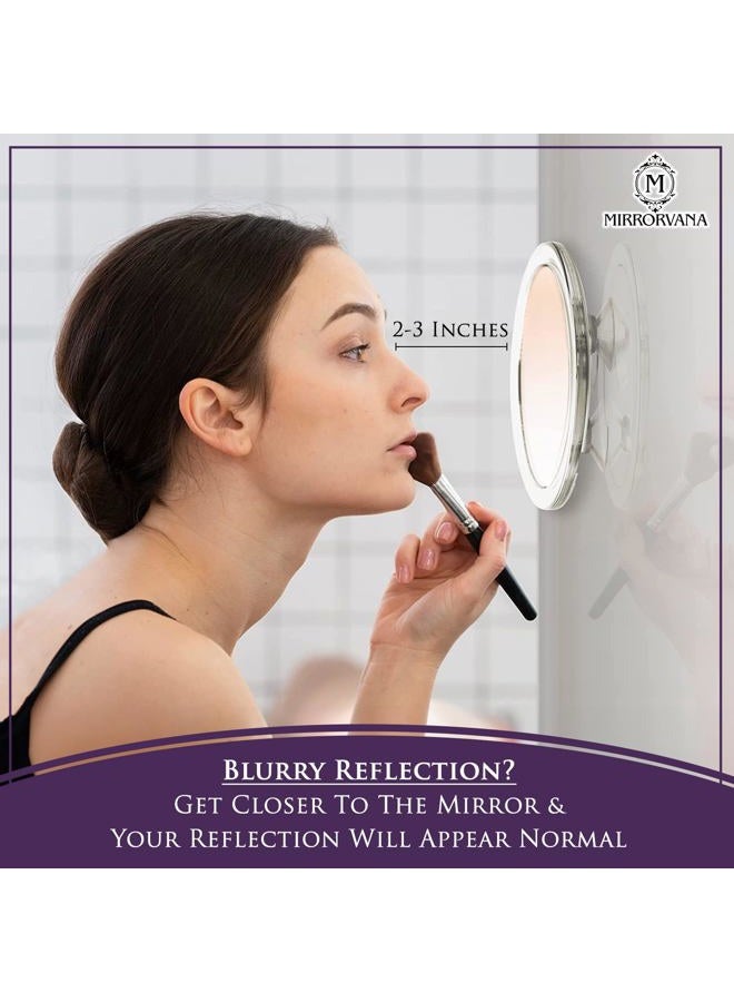 Mirrorvana 20 x 15 Times Magnifying Mirror with Suction Cup for Bathroom - Small Round Magnifying Mirror for Makeup - 10cm & 15cm - Image 5