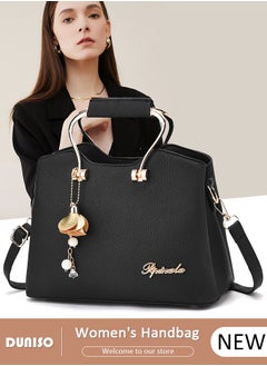 DUNISO Women's Fashion Handbag Faux Leather Crossbody Bag For Women Large Capacity Bow Trim Tote Bags Top Handle Satchel Fashionable Travel Shoulder Bag For Ladies  - Image 1