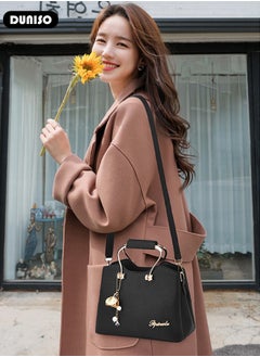 DUNISO Women's Fashion Handbag Faux Leather Crossbody Bag For Women Large Capacity Bow Trim Tote Bags Top Handle Satchel Fashionable Travel Shoulder Bag For Ladies  - Image 5