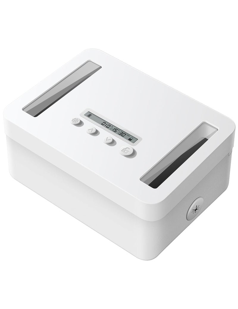 Vaydeer Metal Time Lock Box Phone Locked box with Timer Locking Safe Storage SelfControl Locker with USB C Charge Child Lock Smart Timed Release Jail for PhoneRemoteMedicineSnack - Image 2