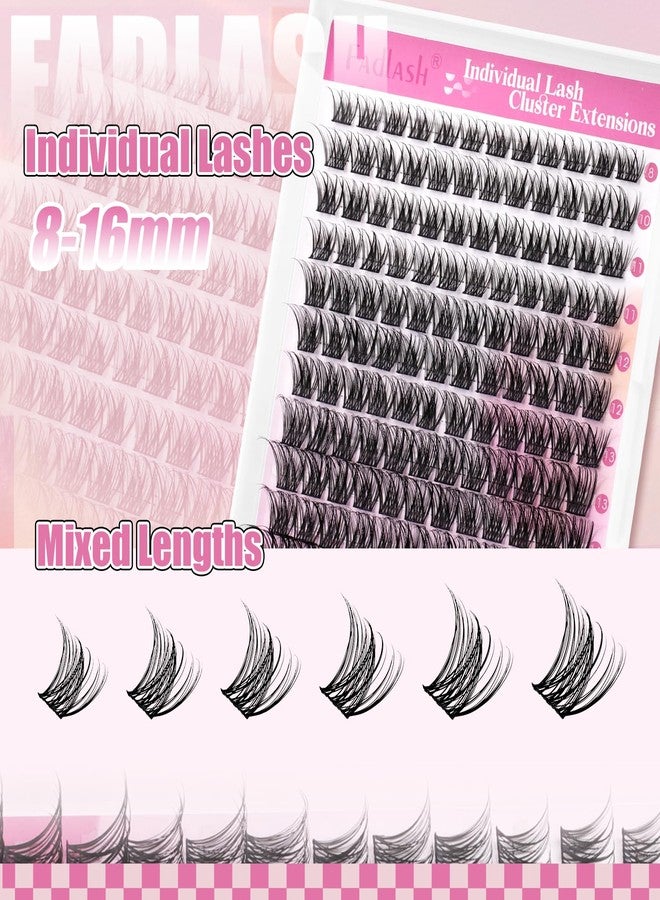 FADLASH Lash Clusters Wispy Eyelash Clusters D Curl 8-16mm Cluster Eyelash Extensions 168Pcs Individual Natural Lashes with Black Thin Band Soft and Reusable (GS49, 8-16mm) - Image 4