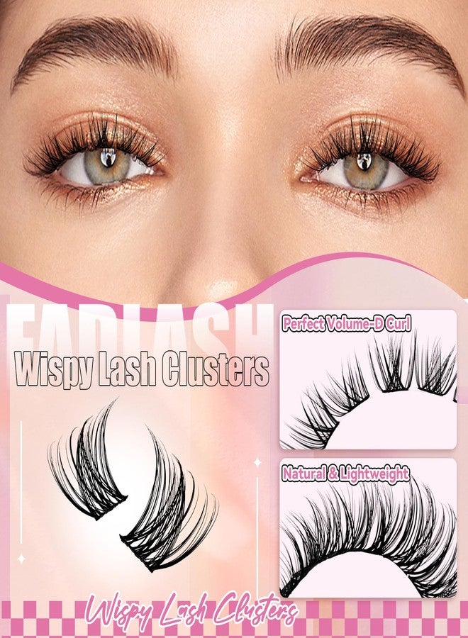 FADLASH Lash Clusters Wispy Eyelash Clusters D Curl 8-16mm Cluster Eyelash Extensions 168Pcs Individual Natural Lashes with Black Thin Band Soft and Reusable (GS49, 8-16mm) - Image 2