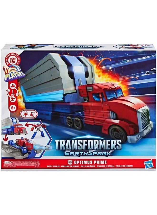TRANSFORMERS Earthspark Optimus Prime Battle Trailer Playset (12.7 Cm) - Image 1
