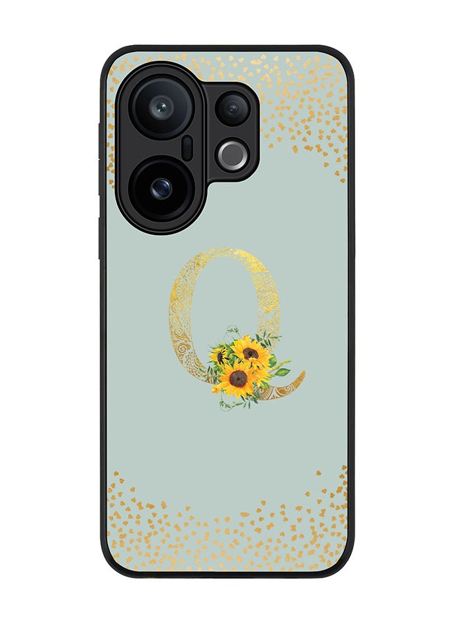 Stylizedd For vivo X200 FE / S30 Pro mini Case,Slim fit Camera Protection, Shockproof Thin Phone cover  - Custom Floral Monogram - Q  (Light Grey )