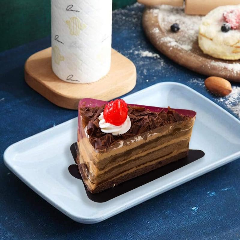 RoarCraft Small Rectangular Dinner Plates, 8.3" x 4.9" Unbreakable Wheat Straw Plates, Reusable Durable Lightweight Salad Plate for Fruits, Snack, Pasta, Cake, Dessert, Dishes (Blue, Pack of 2) - Image 3