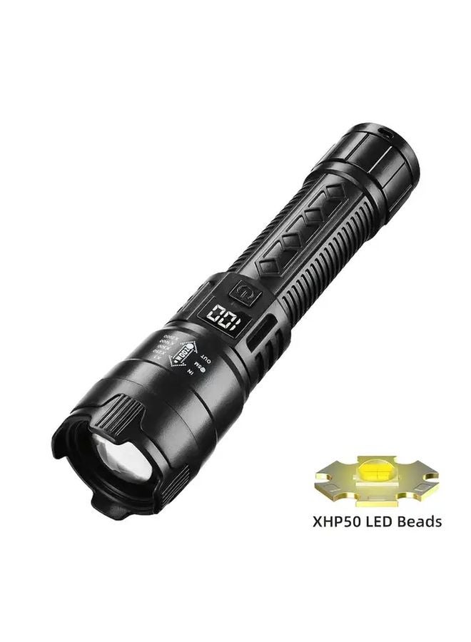 USB Rechargeable Flashlight Adjustable Brightness Long Lasting Battery Hands Free Emergency Light - Image 1