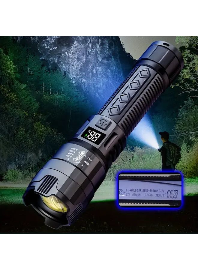 USB Rechargeable Flashlight Adjustable Brightness Long Lasting Battery Hands Free Emergency Light - Image 2