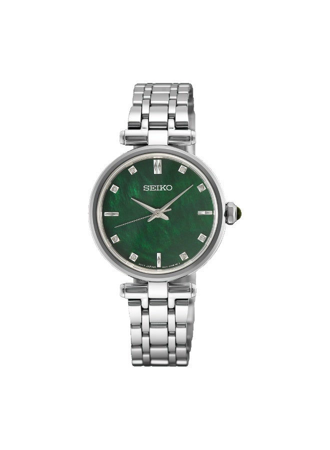 سيكو Classic Women's Watch HGH006P1, 29 mm Green Mother-of-Pearl Dial, Stainless Steel Case & Bracelet, 50 m WR - Image 1