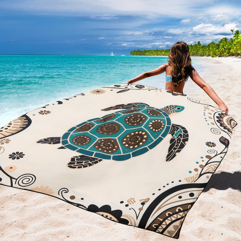 WIWIGO Beach Blanket Waterproof Sandproof Beach Mat 79" X 83"/10'x9'for 2-8 Adults Quick Drying Outdoor Picnic Mat Beach Accessories for Travel, Camping, Hiking - Image 5