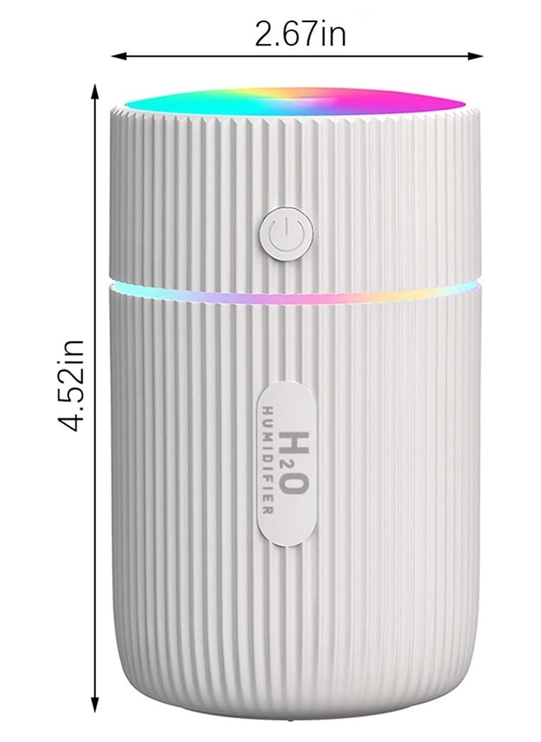HomarKet - USB Charging Portable Air Humidifier With LED Night Lamp 220ml White - Image 1