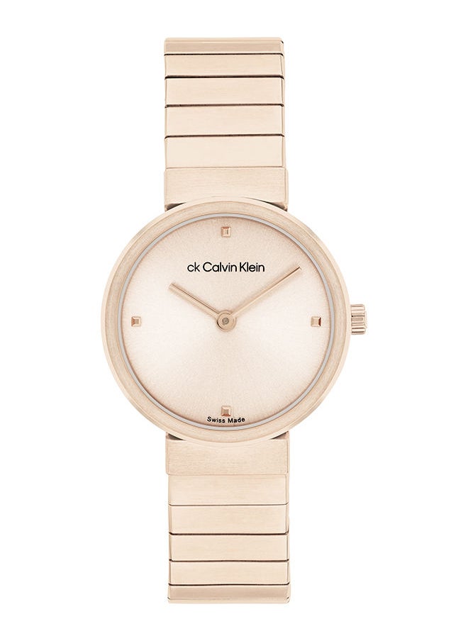 CALVIN KLEIN - Women's Analog Round Gold Wrist Watch 25000042 - 28 mm - Image 1