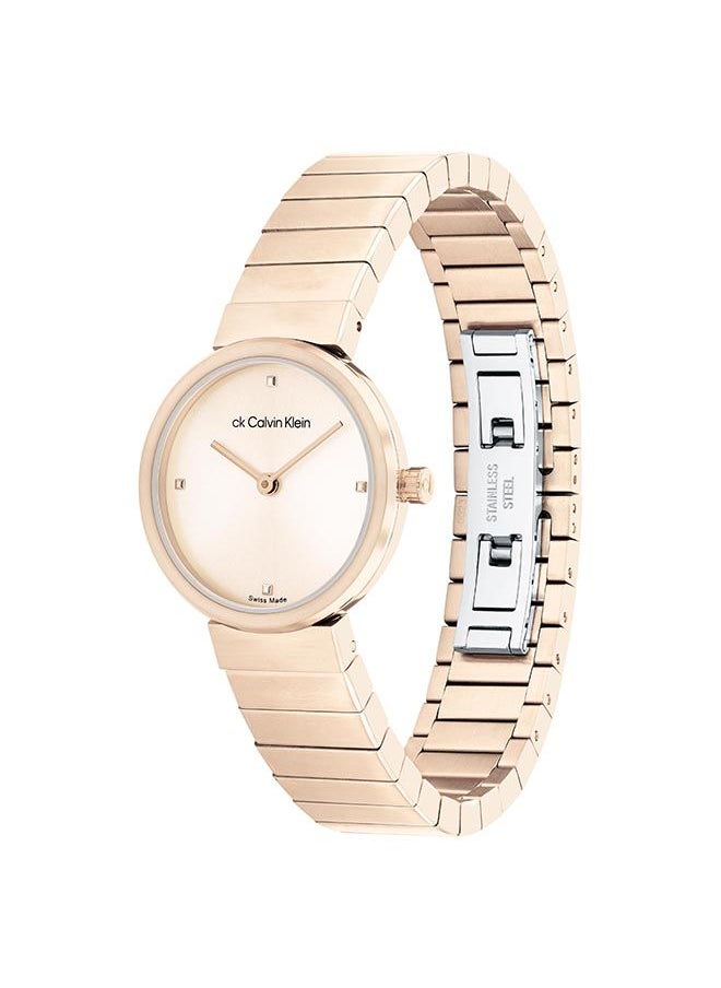 CALVIN KLEIN - Women's Analog Round Gold Wrist Watch 25000042 - 28 mm - Image 1