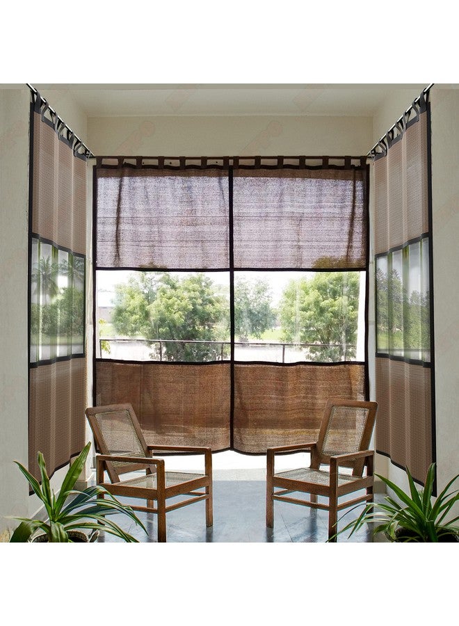 Hippo HIPPO All Season Curtains, Protection from Sun, Dust, Rain & Cold Winds, See Through View Perfect of Balcony and Garden, All Purpose Curtains (Japanese-Brown, 4.5FTX9FT, Tab Top, Eyelet) - Image 1