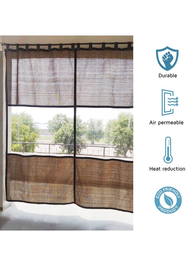 Hippo HIPPO All Season Curtains, Protection from Sun, Dust, Rain & Cold Winds, See Through View Perfect of Balcony and Garden, All Purpose Curtains (Japanese-Brown, 4.5FTX9FT, Tab Top, Eyelet) - Image 3