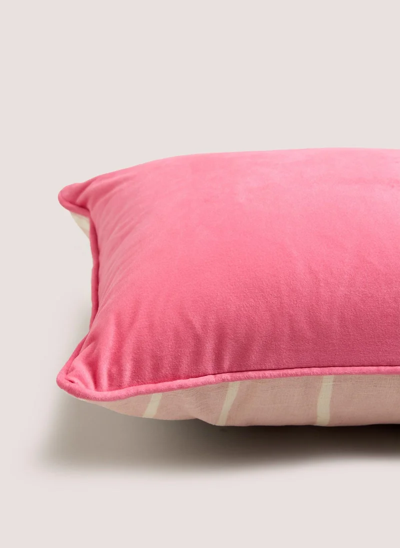 ماتلان Pink Strawberry Embroidered Scallop Cushion