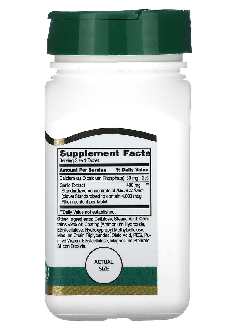 القرن الحادي والعشرون مستخلص الثوم، نسب موحدة، 60 قرص مغلف معوي - Image 2