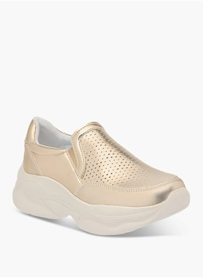 سيليست Women's Cutout Detail Slip-On Sneakers with Chunky Sole