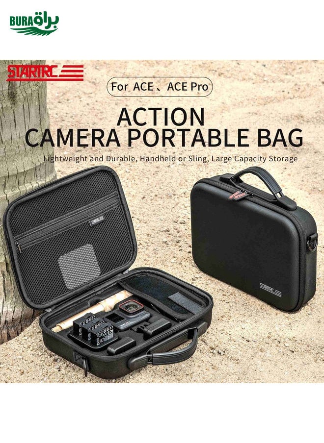BURAQ For Insta360 Ace / Ace Pro STARTRC Portable PU Storage Box Case (Black)  - Image 3