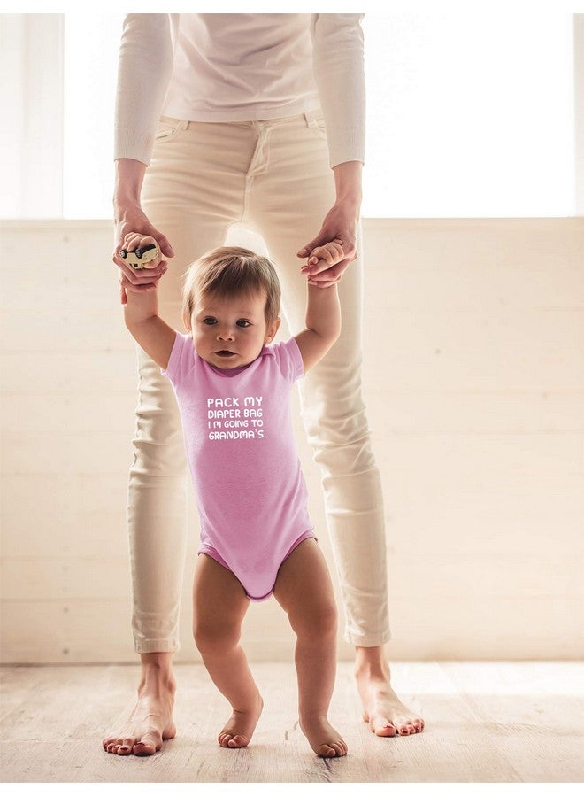 CBTwear Pack My Diaper Bag, I'm Going To Grandma's House Baby Bodysuit - Cute Newborn Unisex Clothing (12 Months, Pink) - Image 3