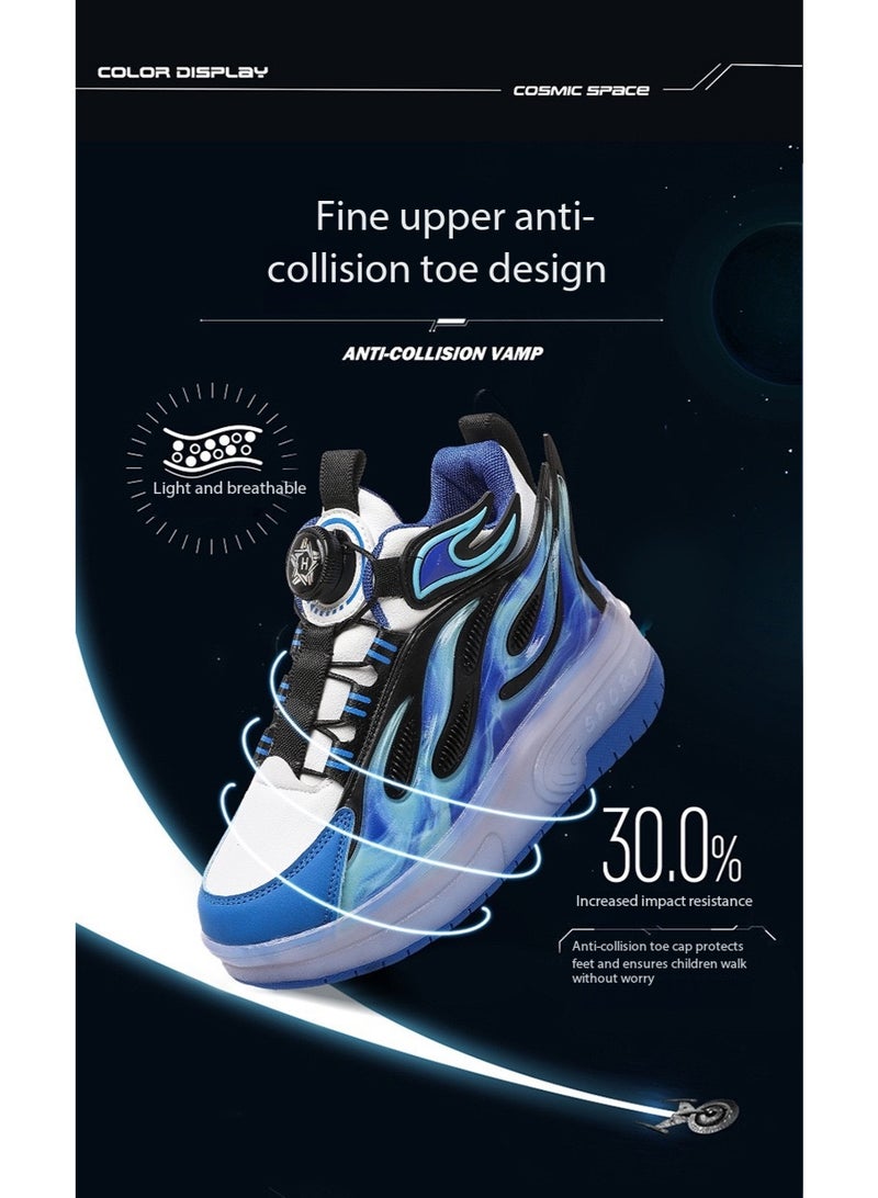 TNGames Roller Shoes Kids Black Red Flame LED Wheel Shoes Heelys Style - Perfect Birthday Gift（Sizes 32） - Image 4