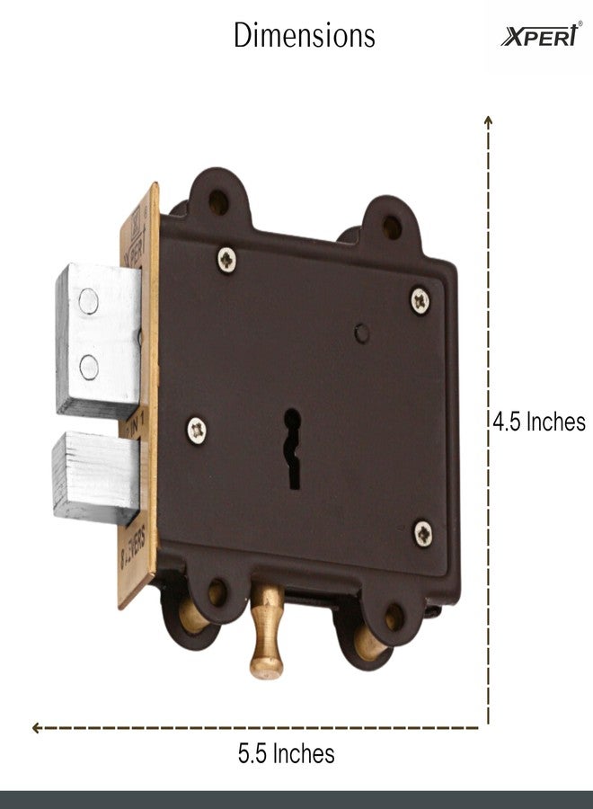 Xpert Door Lock Guard C.P 125 MM Chrome Finished Main Door Lock-Solid MS Latch & Link 3 Keys Heavy Brass Plated Duty Body Corrosion Free, Extra Protection, Both Side Key Opening Dual Safety 8 Levers - Image 4