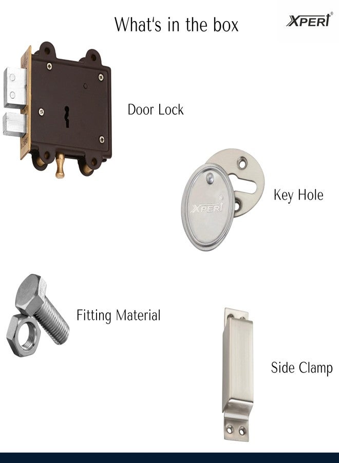 Xpert Door Lock Guard C.P 125 MM Chrome Finished Main Door Lock-Solid MS Latch & Link 3 Keys Heavy Brass Plated Duty Body Corrosion Free, Extra Protection, Both Side Key Opening Dual Safety 8 Levers - Image 5
