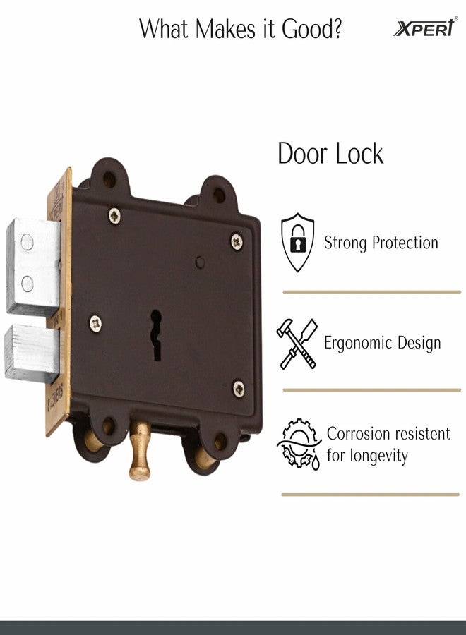 Xpert Door Lock Guard C.P 125 MM Chrome Finished Main Door Lock-Solid MS Latch & Link 3 Keys Heavy Brass Plated Duty Body Corrosion Free, Extra Protection, Both Side Key Opening Dual Safety 8 Levers - Image 2