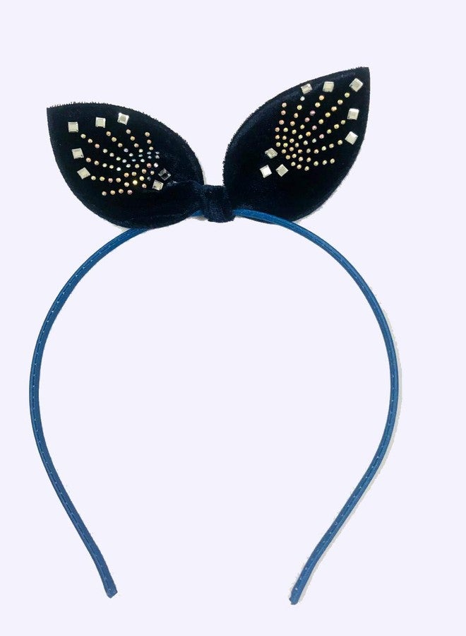 Evisha 6 pcs Fancy Velvet Bow Shape Shinny Hair Head Bands (Assorted Colour) - Image 5