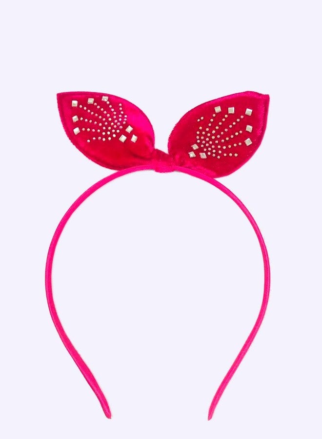 Evisha 6 pcs Fancy Velvet Bow Shape Shinny Hair Head Bands (Assorted Colour) - Image 3