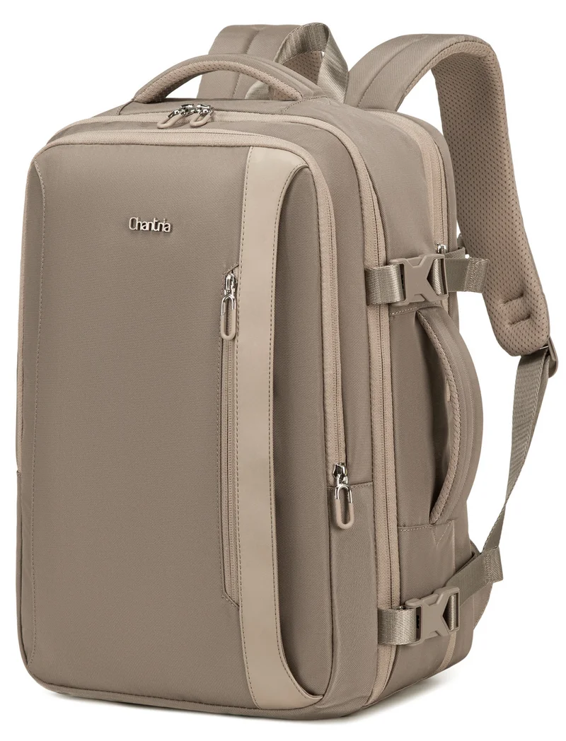 Chantria Expandable Laptop Backpack for Women Water Resistant Multifunctional Anti-Theft Backpack with 180Â° Opening and Water-Proof Compartment, CB00617, Khaki