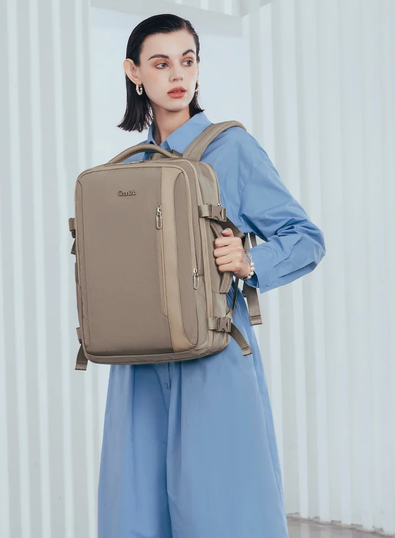 Chantria Expandable Laptop Backpack for Women Water Resistant Multifunctional Anti-Theft Backpack with 180Â° Opening and Water-Proof Compartment, CB00617, Khaki