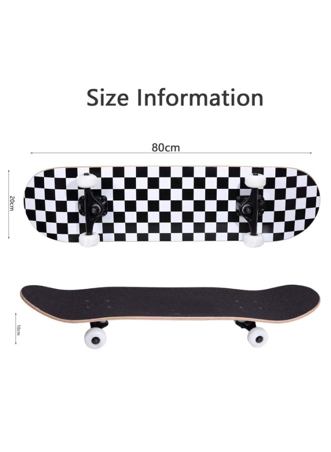 Bukela 80cmx20cm Skating Board  Beginner Skateboard 7 Ply Maple Deck Complete With High Elastic PU Wheels for Adults Teens Youths Kids Boys and Girls - Image 4