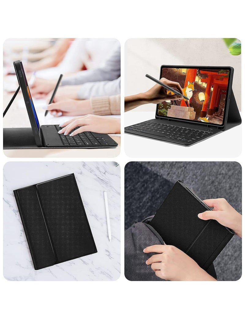 ELTRAZONE حافظة لوحة مفاتيح لجهاز Samsung-Galaxy-Tab S8+ S7 FE S7+ مقاس 12.4 بوصة - حافظة مع غطاء لوحة مفاتيح لاسلكية قابلة للفصل لجهاز Galaxy Tab S8+ SM-X800/X806 2022 S7 FE SM-T730/T738 2021 S7+ 2020  - Image 5