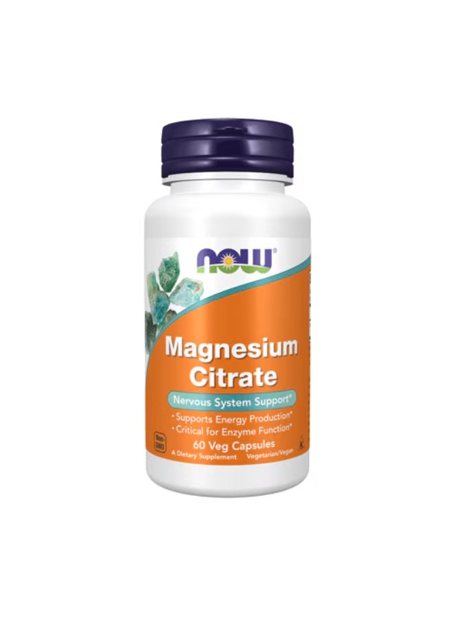 now Magnesium Citrate 400 mg 60 Veg Capsules