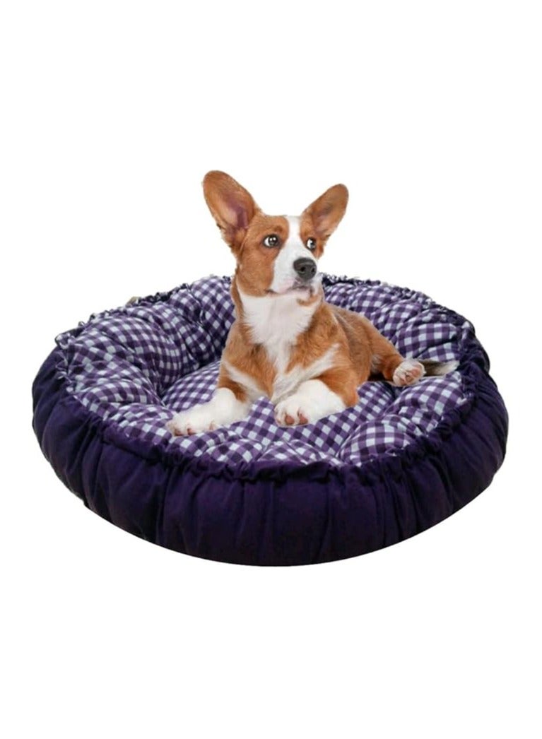 مورو مورو عش كلب مدور قطن – سرير مريح قابل للعكس للقطط والكلاب الصغيرة - Image 4
