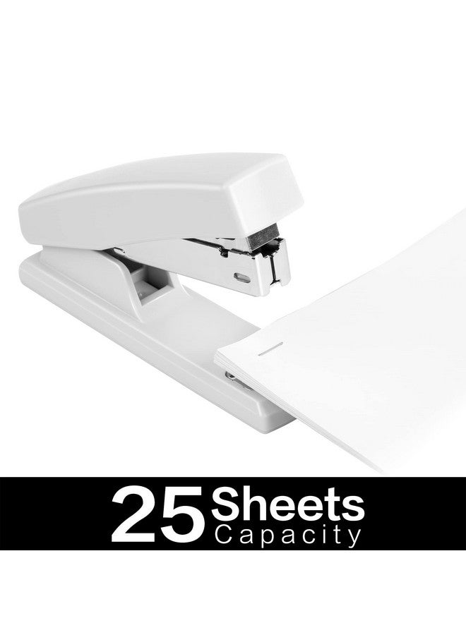 Deli Stapler, Desktop Staplers With 640 Staples, Office Stapler, 25 Sheet Capacity, White - Image 3