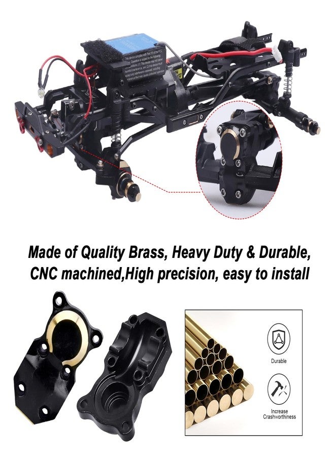 HobbyPark Frame Brass Side Bars, Brass Diff Covers Weight for Axial SCX24 Upgrades 1/24 RC Crawler Car SCX24 Deadbolt Chevrolet C10 B-17 Betty Wrangler JLU CRC Gladiator Bronco (Black-Gold) - Image 3