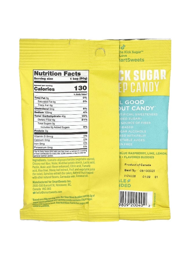 SmartSweets SmartSweets, Sour Blast Buddies®, Berry, Blue Raspberry, Lime, Lemon, Orange, 1.8 oz (50 g)  - Image 2